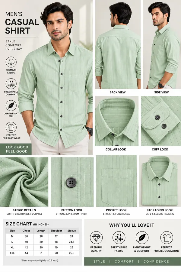 Mint_Green_Cotton_Textured_Casual_Shirt_For_Men