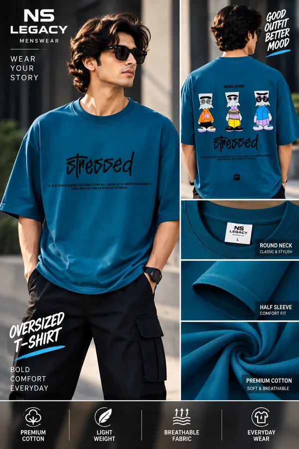 Blue_Cotton_Oversized_Graphic_T-Shirt_For_Men