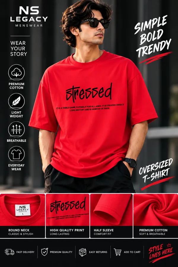 Red_Cotton_Oversized_T-Shirt_For_Men