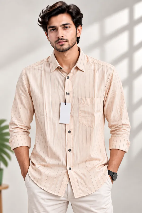 Beige_Cotton_Striped_Casual_Shirt_For_Men