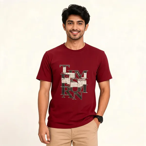 Maroon_Cotton_Casual_Fit_Graphic_T-Shirt_For_Men