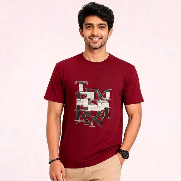 Maroon_Cotton_Casual_Fit_Graphic_T-Shirt_For_Men