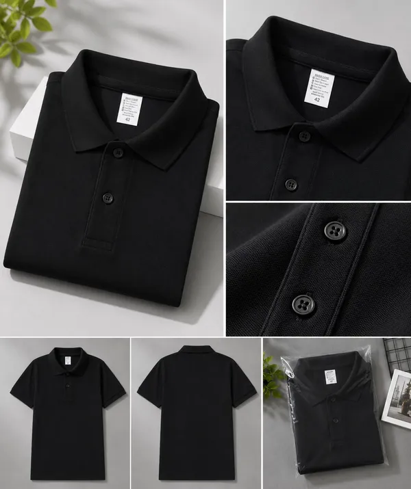 tshirt_Solid_Men_Polo_Neck_White,_Black_T-Shirt_()