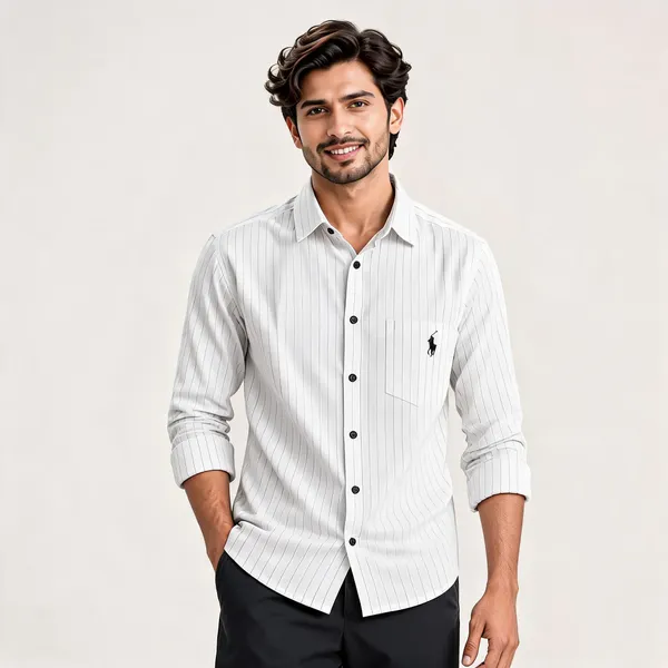 White_Cotton_Striped_Casual_Shirt_For_Men
