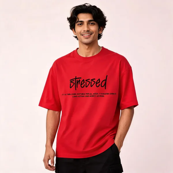 Red_Cotton_Oversized_T-Shirt_For_Men