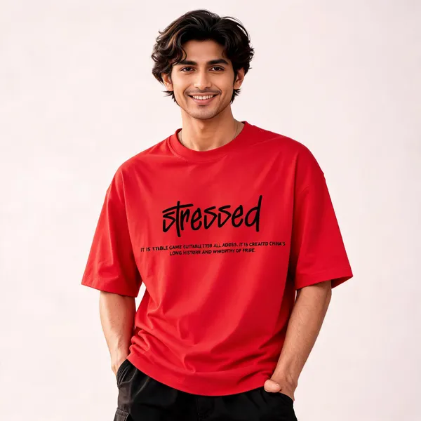 Red_Cotton_Oversized_T-Shirt_For_Men