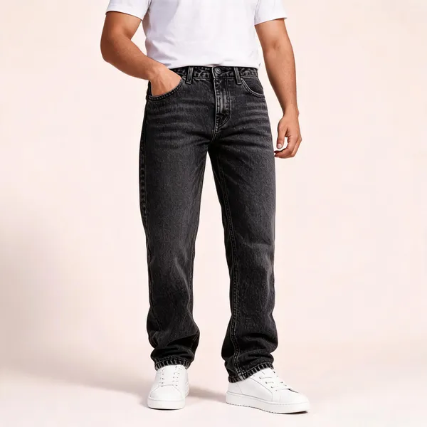 Dark_Grey_Denim_Baggy_Fit_Jeans_For_Men