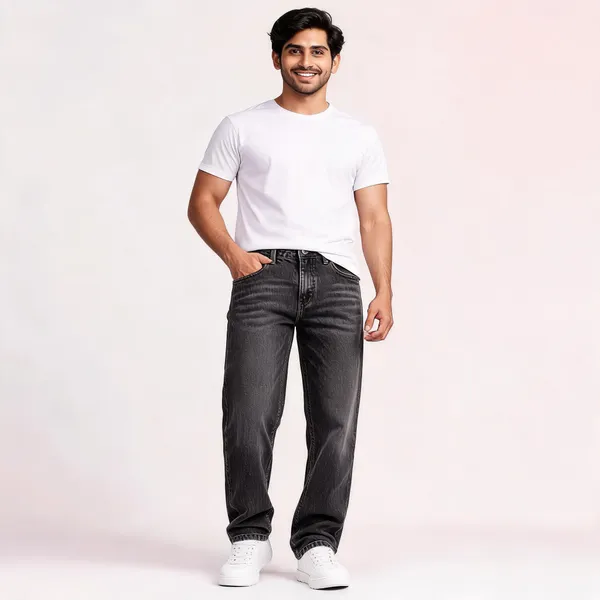 Dark_Grey_Denim_Baggy_Fit_Jeans_For_Men