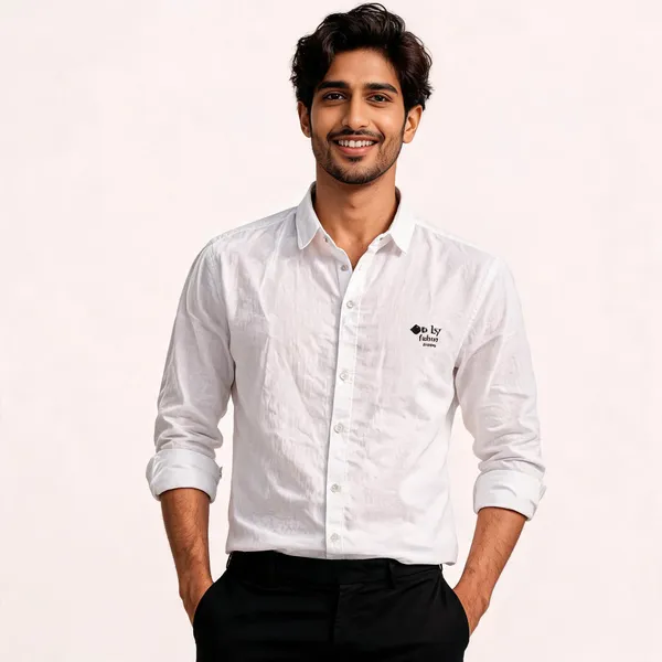 White_Pure_Cotton_Regular_Fit_Casual_Shirt_For_Men
