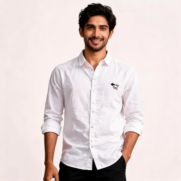 White_Pure_Cotton_Regular_Fit_Casual_Shirt_For_Men