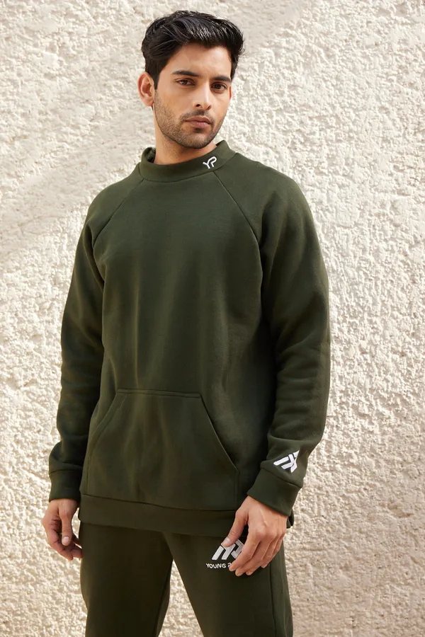 Olive_Green_Round_Collar_Jumper