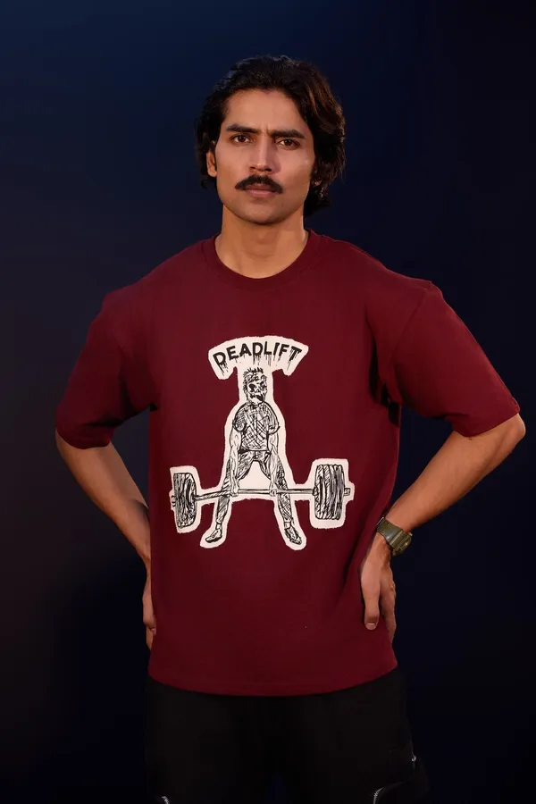 Zombie_Deadlift_Maroon_T_Shirt