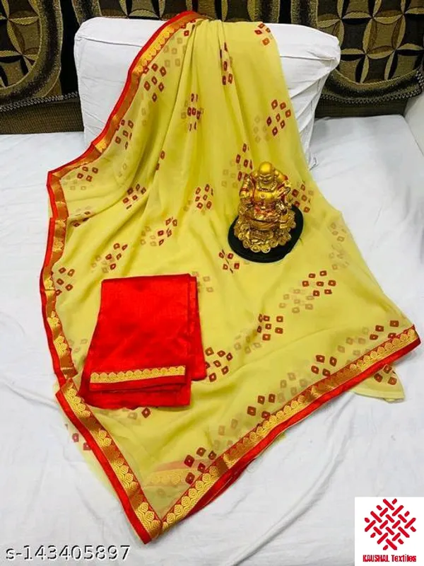 Yellow_Printed_Saree_For_Women