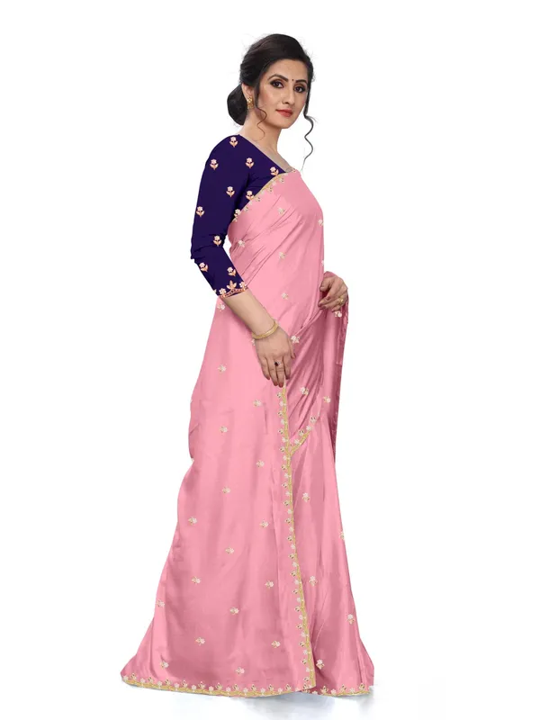 Pink_Embroidered_Saree_With_Blouse_for_Women