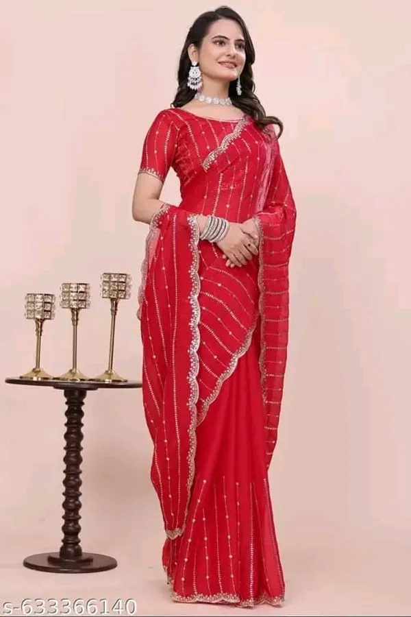 Red_Embellished_Saree_For_Women