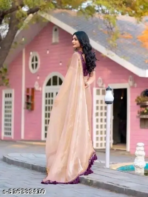 Beige_Traditional_Saree_With_Purple_Border_for_Women