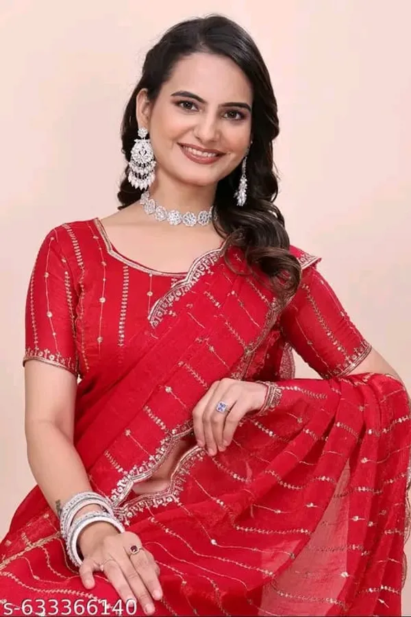Red_Embellished_Saree_For_Women