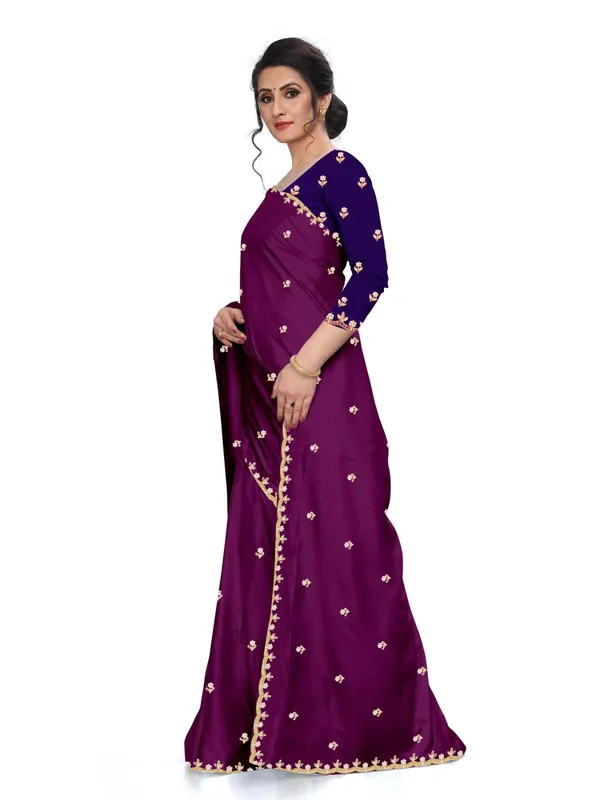 Purple_Embroidered_Saree_For_Women