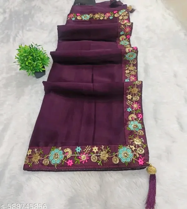 Wine_Embroidered_Floral_Border_Saree_for_Women