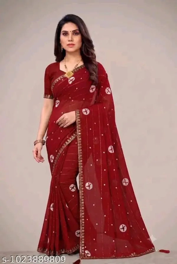 Maroon_Printed_Embellished_Saree_For_Women