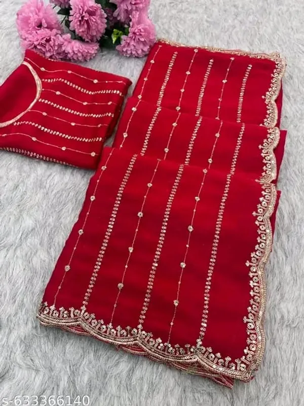 Red_Embellished_Saree_For_Women