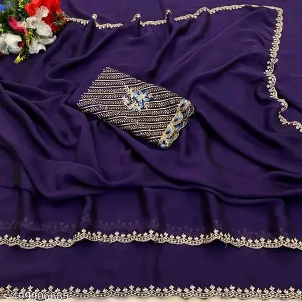 Purple_Embellished_Saree_For_Women