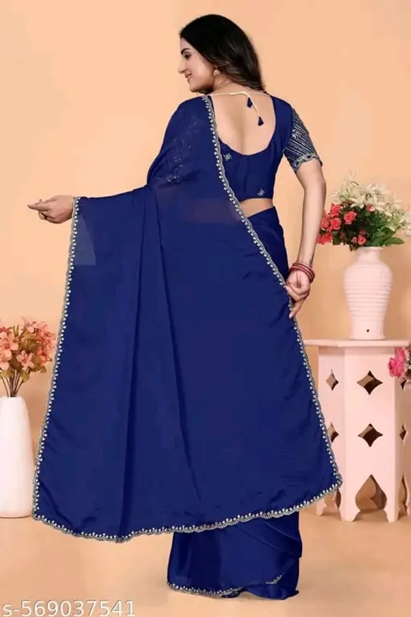 Blue_Embellished_Saree_With_Blouse_for_Women