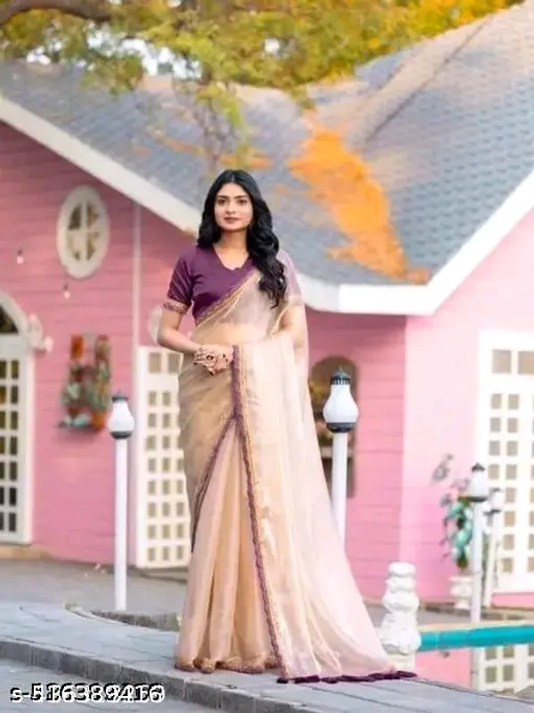 Beige_Traditional_Saree_With_Purple_Border_for_Women
