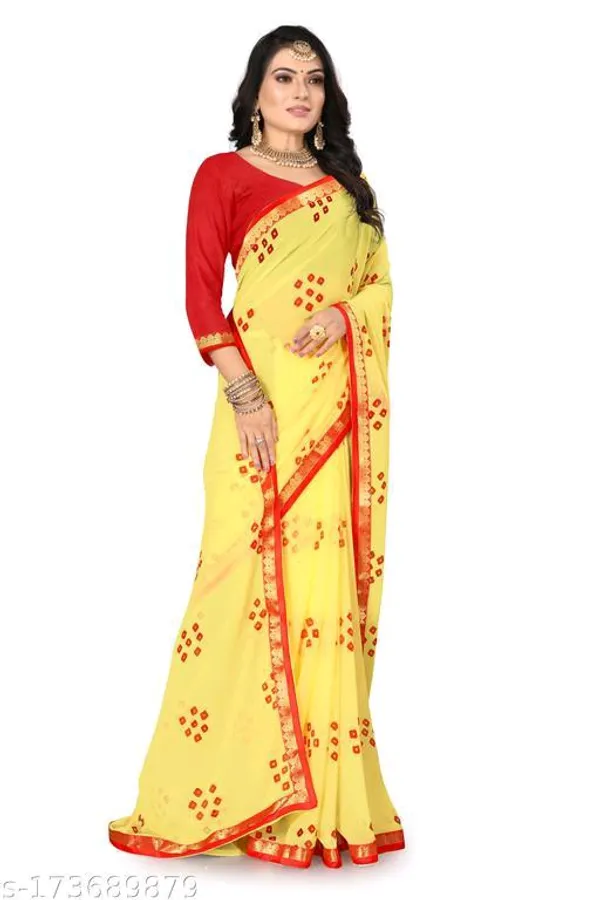 Yellow_Printed_Saree_For_Women