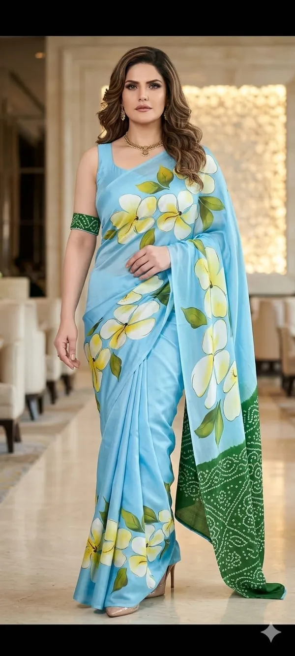 Blue_Floral_Print_Saree_for_Women
