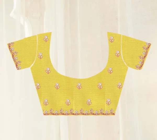 Purple_Embroidered_Saree_With_Yellow_Blouse_For_Women