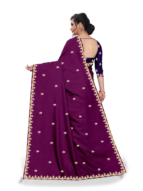 Purple_Embroidered_Saree_For_Women