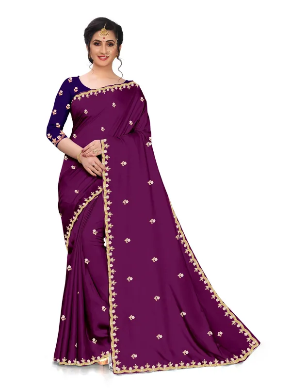 Purple_Embroidered_Saree_For_Women