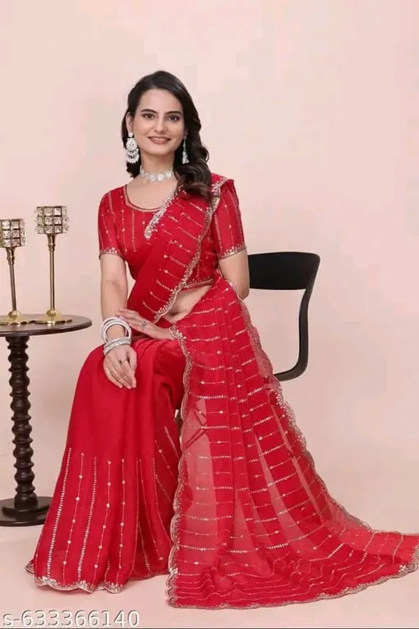 Red_Embellished_Saree_For_Women