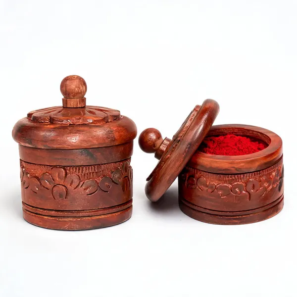 Wood_Brown_Sindoor_Dani_For_Pooja_Rituals_Pack_Of_4