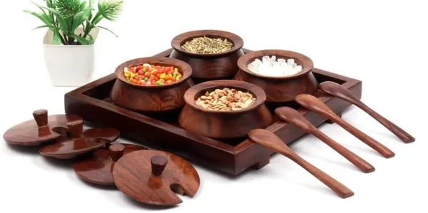Wooden_Mukhwas_Box,_Mukhwas_Container_Set,_Multipurpose_Refreshment_Tray,_Supari_Saunf_Masala_Storage_Jars,_Serving_Box,_Kitchen_Counter_Organizer,_Antique_Home_Decor,_Set_of_4