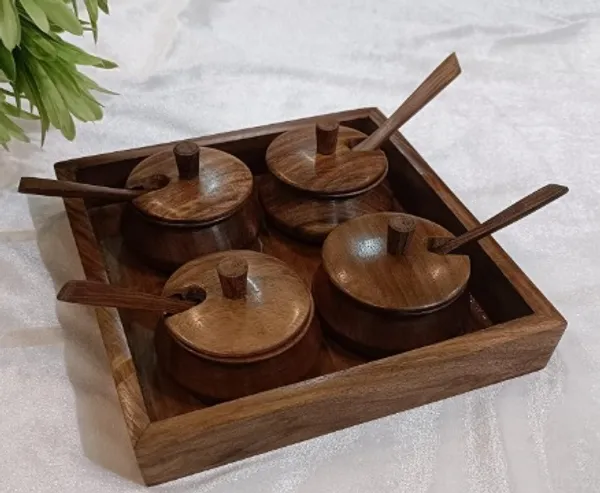 Wooden_Mukhwas_Box,_Mukhwas_Container_Set,_Multipurpose_Refreshment_Tray,_Supari_Saunf_Masala_Storage_Jars,_Serving_Box,_Kitchen_Counter_Organizer,_Antique_Home_Decor,_Set_of_4