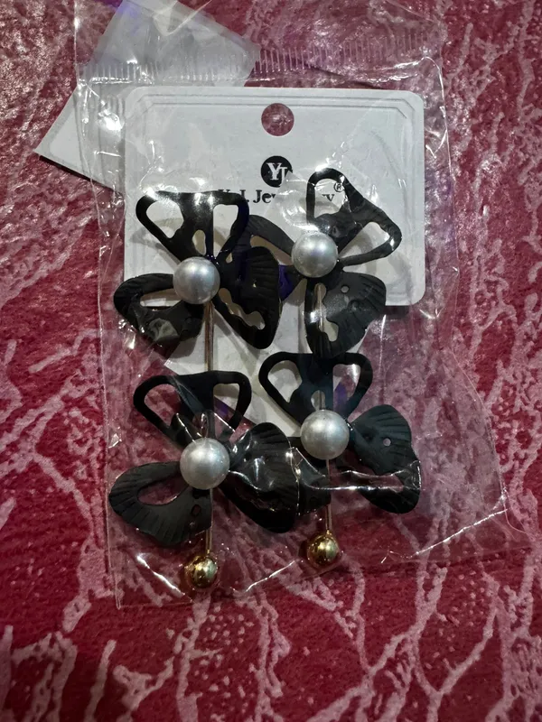 Black_Anti_Tarnish_Butterfly_Dangle_Earrings_For_Women_-_Pack_of_2