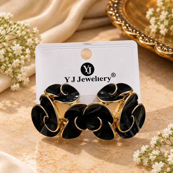 Black_Floral_Anti_Tarnish_Stud_Earrings_For_Women_-_Pack_of_2