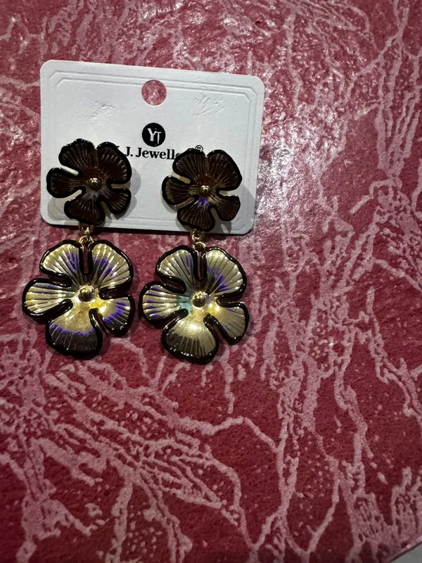 Black_Gold_Anti_Tarnish_Floral_Drop_Earrings_For_Women_-_Pack_of_2
