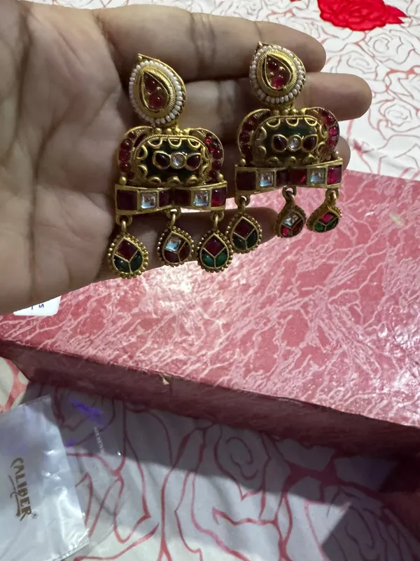 Gold_Multicolour_Stainless_Steel_Traditional_Dangle_Earrings_For_Women