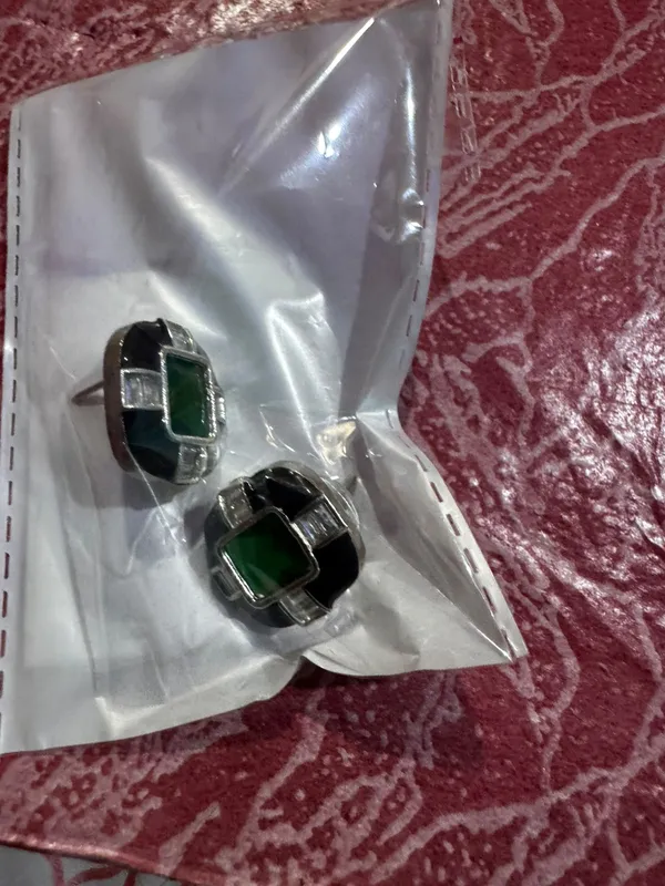 Green_Stainless_Steel_Rectangular_Stone_Stud_Earrings_For_Women