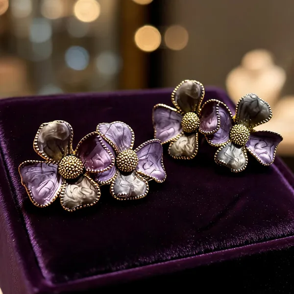 Multicolour_Anti_Tarnish_Floral_Stud_Earrings_For_Women_-_Pack_of_2