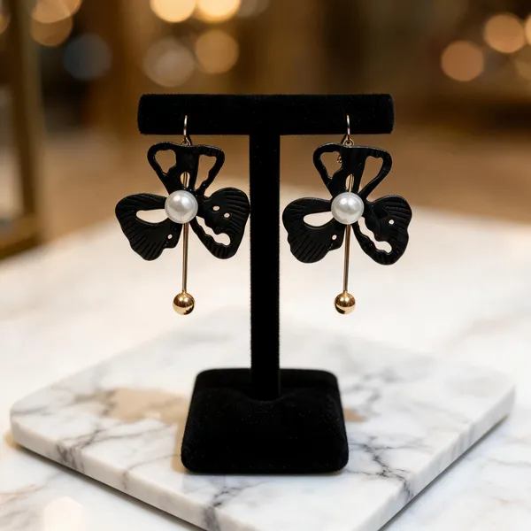 Black_Anti_Tarnish_Butterfly_Dangle_Earrings_For_Women_-_Pack_of_2
