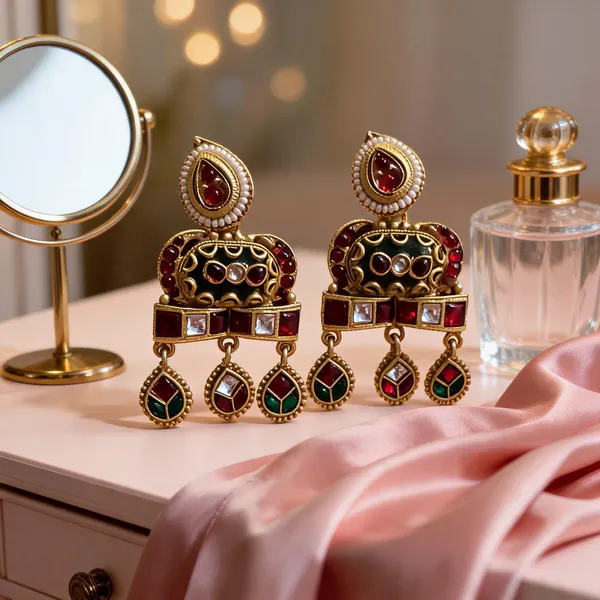 Gold_Multicolour_Stainless_Steel_Traditional_Dangle_Earrings_For_Women