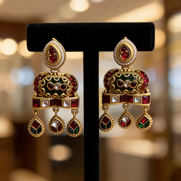 Gold_Multicolour_Stainless_Steel_Traditional_Dangle_Earrings_For_Women