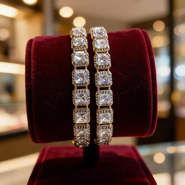 Gold_Stainless_Steel_Rhinestone_Bangle_Set_For_Women