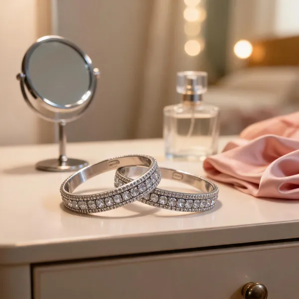 Silver_Stainless_Steel_Rhinestone_Bangle_Set_For_Women