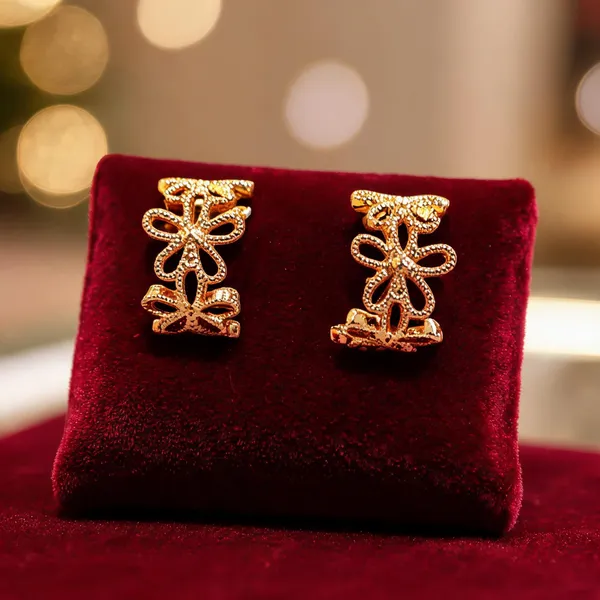 Gold_Anti_Tarnish_Floral_Drop_Earrings_For_Women_-_Pack_of_2