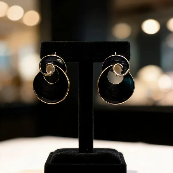 Black_Gold_Anti_Tarnish_Geometric_Drop_Earrings_For_Women_-_Pack_of_2
